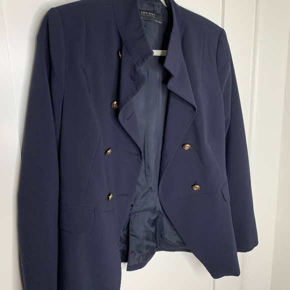 Zara Jackets & Blazers - Zara Basic Navy 8-button blazer gold buttons